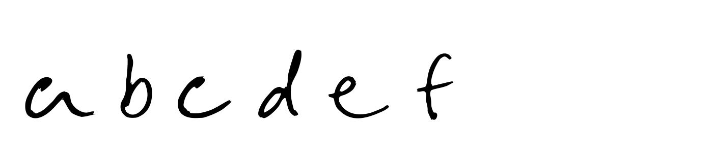 El mismo texto escrito con Little Note: a b c d e f